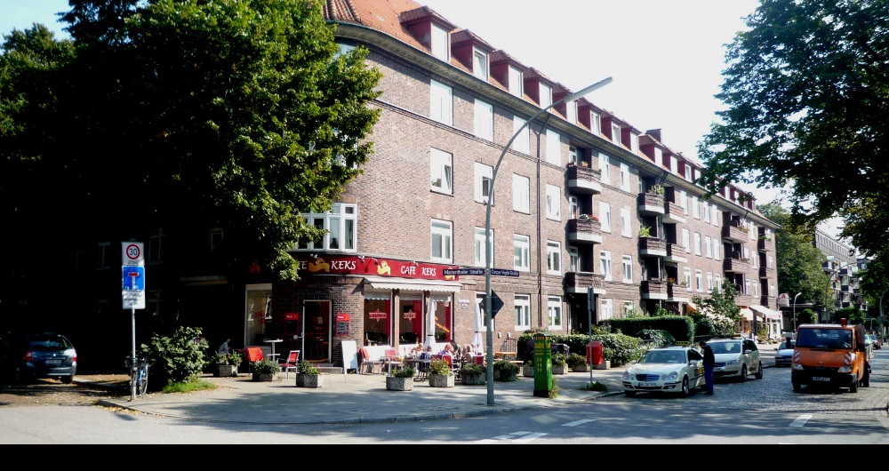 CAFE KEKS HAMBURG | UMNUTZUNG Aussenfassade und Terrasse: Konzept- und Genehmigungsplanung